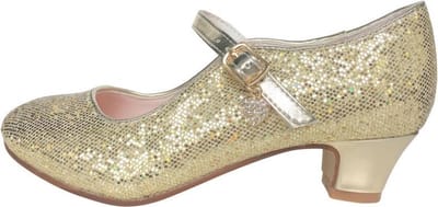 Feest schoenen goud glitterhartje Spaanse Prinsessen schoenen - maat 34 (binnenmaat 22 cm) bij feestkleding - meisje - verjaardag - speelgoed cadeau
