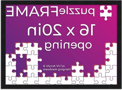 Poster Palooza 16 x 20 frame voor legpuzzels - Houten zwarte puzzelframe gemaakt om puzzels weer te geven van 40 x 50 cm met UV-acryl en hangende hardware