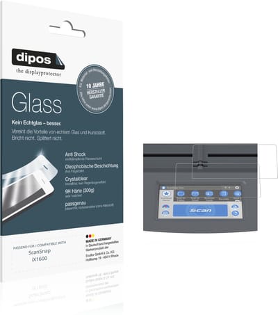 dipos – 2x Pantserfolie geschikt voor ScanSnap iX1600 | 9H Screenprotector