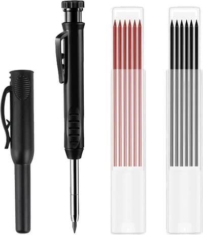 Professionele Houtbewerking Pen met Geïntegreerde Slijper en 12 Navullingen voor Precisiewerk