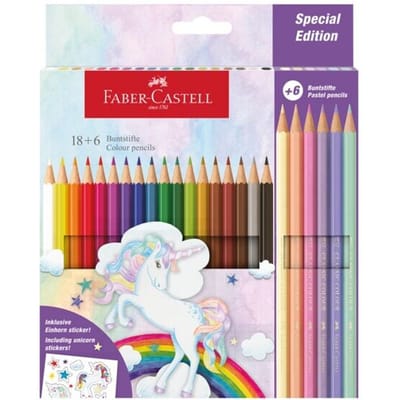 Faber-Castell kleurpotlood - Unicorn - zeskantig - 24 stuks in karton etui - FC-111221