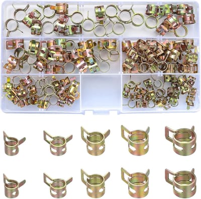 Complete Set van 125 Slangklemmen voor Brandstofslangen - 6mm tot 10mm - Duurzaam en Betrouwbaar voor Slangbevestiging en Reparatie