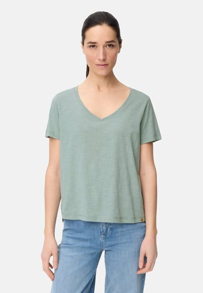 camel active T-shirt van 100% katoen - Maat - Jadeblauwwomenswear-XXS