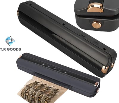 T.R Goods - Vacuümmachine / Vacumeermachine - Nat & Droog Voedsel - Seal Apparaat - Foodsaver - Incl. 10 Vacuumzakken - Zwart