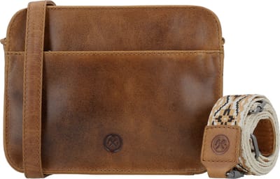 Hide & Stitches Next Navajo Schoudertas - Crossbody - Leer - Schouderband - Leren Dames Tas - Bruin