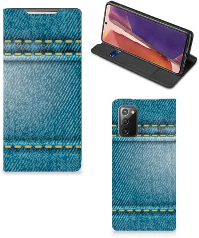 Book Case voor Samsung Galaxy Note20 Hippe Standcase Jeans