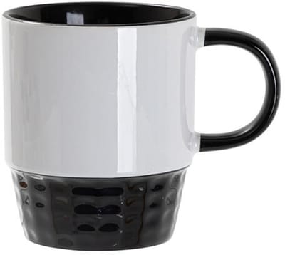 Set van 6 Stapelbare Mokken – Zwart – 300ml – Keramiek – Scandinavisch Design – Vaatwasser bestendig
