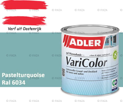 ADLER Varicolor Lakverf RAL 6034 – Pastelturquoise 375 ml – 2-in-1 Houtverf, Metaalverf en Kunststof Lak voor Binnen & Buiten