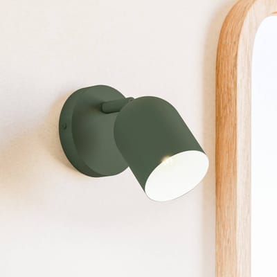 EGLO Wandspot Tilston, donkergroen, Ø 9 cm, staal, E14