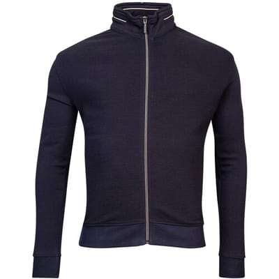 Baileys Vest Front Back Two-Tone Jacqaurd Sweat Cardigan Zip Navy / male