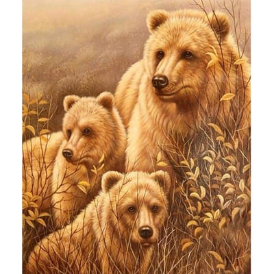 5D diamant schilderij volledige ronde boor dier geel bruine beer mozaïek DIY diamant borduurwerk 20X30CM brown