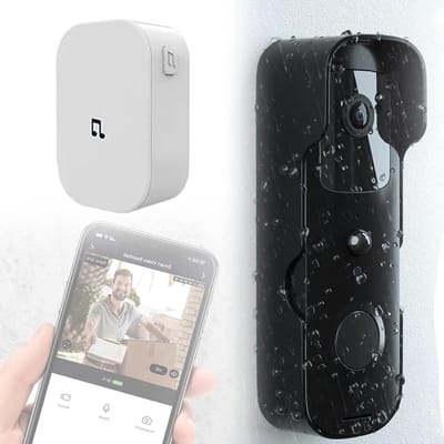 Video Deurbel Draadloze Deurbel Camera Met Chime Smart Wifi Beveiliging Deurbel Ip65 Weerbestendige 2-Weg Audio Deurbel For Thuis Appartement (Color : Svart)