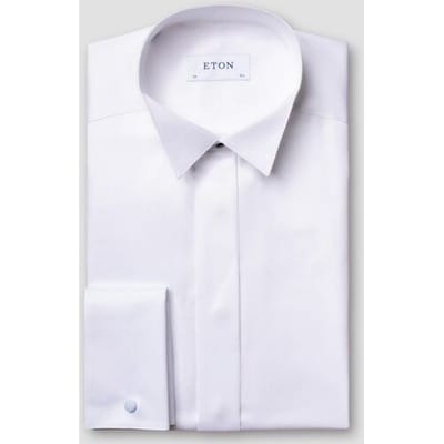 Eton Overhemd Signature Twill French Cuffs Tuxedo Shirt Wit / male