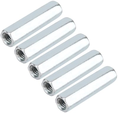 Set van 5 M6 x 40 Lange Stangmoeren - Hexagonale Sleeve Moeren voor Bevestigingsschroeven en Montageaccessoires