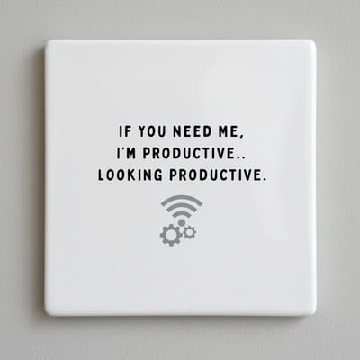 Lijk Productief – Grappige Kantoor Quote Keramische Tegel 15 × 15 cm | Werk Humor Woon- & Kantoor Decoratie Cadeau