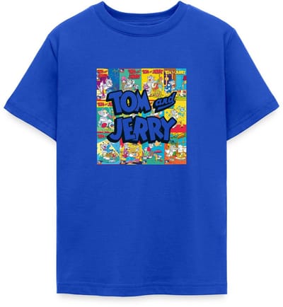 Tom And Jerry Logo Met Vintage Cover Collage T-Shirt Tiener