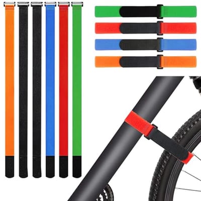 Fietsendrager riemen - Stabilisatiebanden - Fietsen vastzetten - Verstelbaar klittenband - 10 stuks - Multicolor