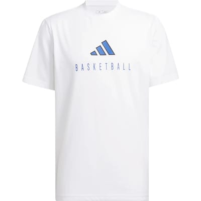 Adidas Worldwide Hoops Logo Performance Graphic T-shirt Met Korte Mouwen Wit S / Regular Man