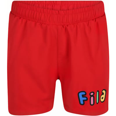 FILA Lauenau Graphic Swim Shorts True Red Taglia: 98/104 | Costumi da Bagno Outlet | Unisex | Rosso