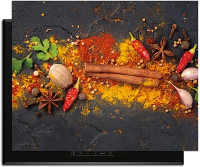 KitchenArt - Spice Canvas – Inductie Beschermer - 76x51.5 cm - Kookplaat Beschermer - Luxe Afdekplaat Inductieplaat - Anti-slip & Oprolbaar - Beschermmat Inductiekookplaat