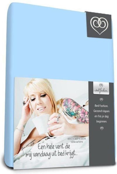 Bed-fashion jersey hoeslaken Bleu - 60 x 120 cm - Bleu