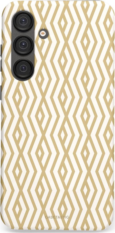 Casetastic Hoesje Geschikt voor Samsung S25 Plus - Stijlvolle Beschermende Duo-layer Case - Art Deco Goud