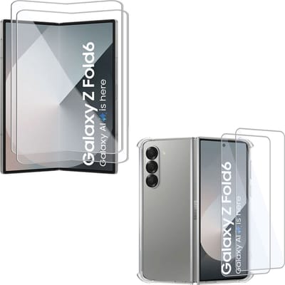 Geschikt voor Samsung Galaxy Z Fold 6 - Hoesje + Screenprotector - Beschermglas Folie - GuardCover