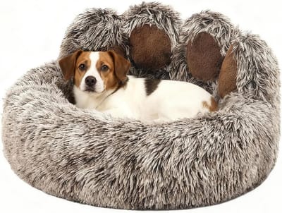 50cm Ø Pluizig Huisdierbed Donzig Hondenbed Kalmerend Kattenbed Wasbaar Kattenmand winter Huisdier Slaapkussen warm Anti-Slip Hondenmand voor Kleine en Middelgrote Honden