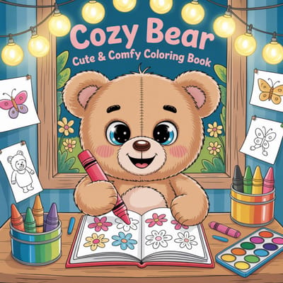 Kleurboek - Kleurkaarten - Findit Color - Coloring Book - Cozy Bear 1 - Gratis verzonden - FITCCB10001