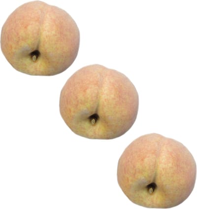 Bellatio Flowers & Plants kunstfruit - 3x - perzik - verzwaard - kunststof - 8 cm - Decoratie - nep/namaak fruit