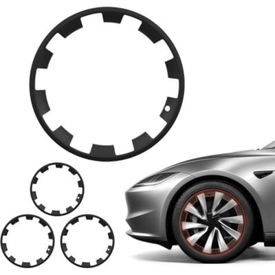 VEVOR 4x Wielkappen voor Tesla Model Y 2025, 20-inch wieldoppen van ABS-kunststof, set van 4 wielkappen met 10 spaken en kliksysteem, R20 wielkappen voor decoratie en stofbescherming, matzwart