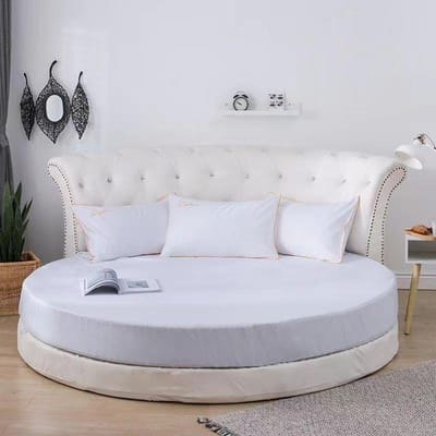 Hoogwaardige Ronde Sprei van Puur Katoen 200cm Ronde Hoeslaken 100% Katoen Effen Kleur Bedrok Zonder Kussensloop 1pc Sheet 200cm