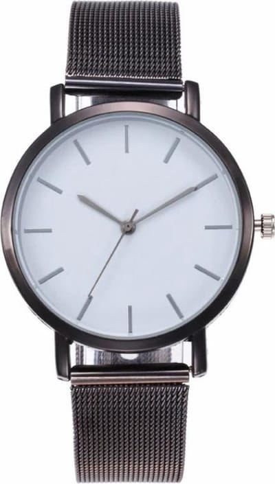 Fako - Horloge - Mesh - Vintage - Staal - 40mm - Zwart