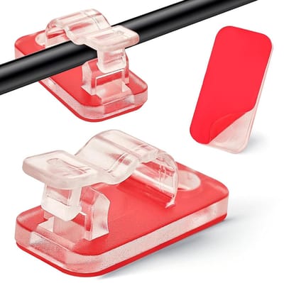 100 stuks zelfklevende kabelhouders, kabelclips, zelfklevend of gaten, kabelhouder muur voor netsnoer, USB-oplaadkabel, kabelmanagement, kabelbevestiging, lichtketting