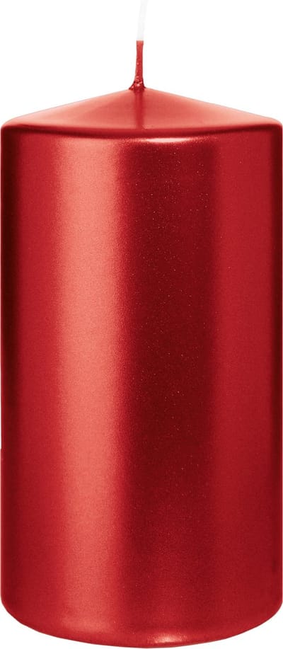 Wiedemann Cilinderkaars/stompkaars - metallic rood - 13 x 7 cm - 52 branduren - zuilkaarsen