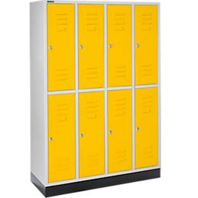 Schäfer Shop Select Kledinglocker, 4 x 2 compartimenten, met fitting, cilinderslot, deur geel
