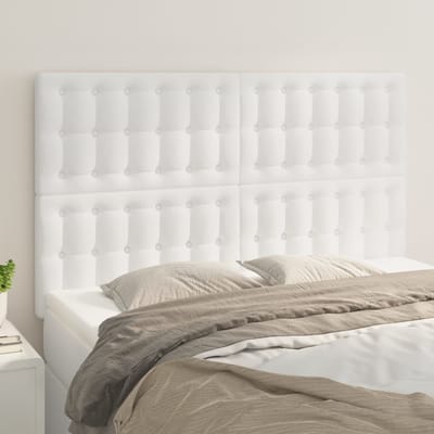 vidaXL - Hoofdbord - wit - 144x5x118/128 - cm - kunstleer