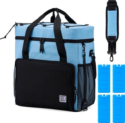 Brisby 4 Laags Geïsoleerde Koeltas - Lunchtas 30 liter - Zwart Blauw