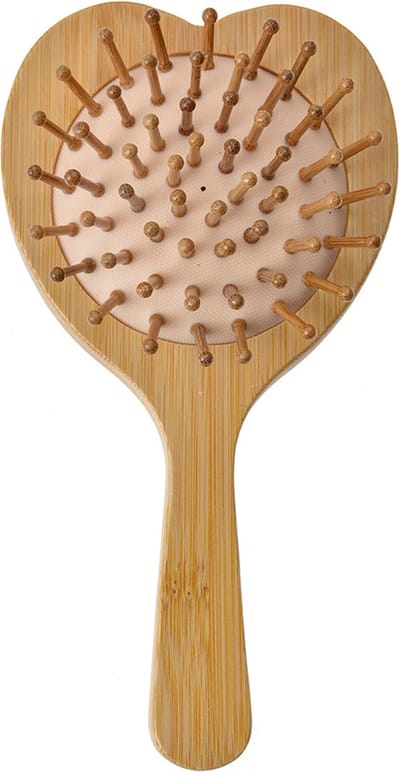 Clayre & Eef Haarborstel 15x8x3 cm Beige Bruin Kunststof Hart
