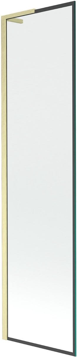 Mexen Next L badwand 1-vleugelig 50 x 150 , zwart frame, goud geborsteld - 895-050-000-03-70-55