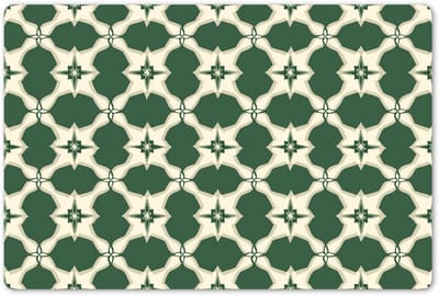 Placemats 45x30 cm - Placemat kunststof - 1 stuk - Tegel - Klassiek - Groen - Borden onderleggers - Decoratie voor op tafel - Keuken tafeldecoratie accessoires - Vinyl onderlegger - Tafelversiering