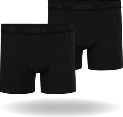 Zaccini Cotton Stretch Boxershorts - Zwart - 2 stuks - Heren onderbroeken - Boxer - 95% Katoen - Maat S
