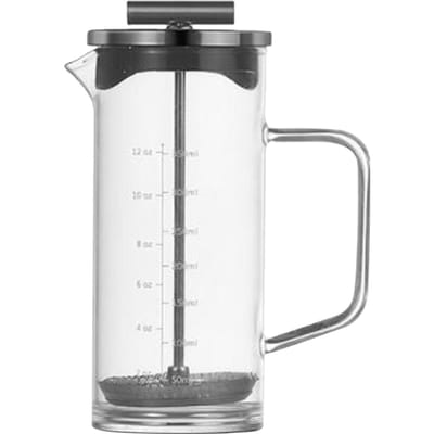 Cafetière française 12oz avec filtre en acier inoxydable haute densité, verre borosilicate résistant à la chaleur 12oz