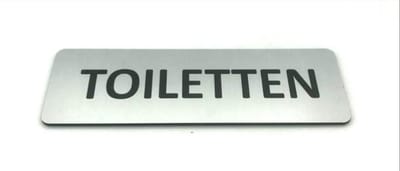 Deurbordje - WC bord - WC - Toiletbord - Bordje - RVS Look - 150 mm x 50 mm x 1,6 mm - 5 jaar garantie
