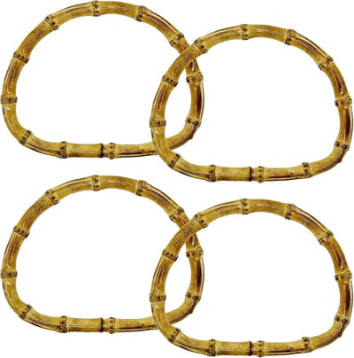 4 stuks - Handvatten voor tassen - Handvatten voor tassen - D-handvatten - Vervangende handvatten voor tassen - Voor tassen, gehaakte tassen, schoudertassen - Gemaakt van bamboe