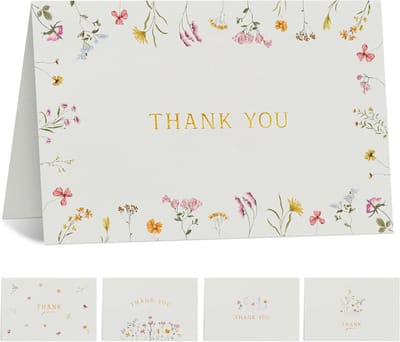 20 Luxe Bedankkaartjes Set met Enveloppen en Stickers - Blanco Kaarten voor Bruiloft, Zakelijk en Alle Gelegenheden