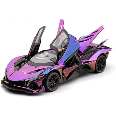 1:24 Apollo Project Evo Gegalvaniseerd Sportwagen Legering Model Diecast Metaal Geluid En Licht Pull Back Kinder Speelgoedauto Vakantie