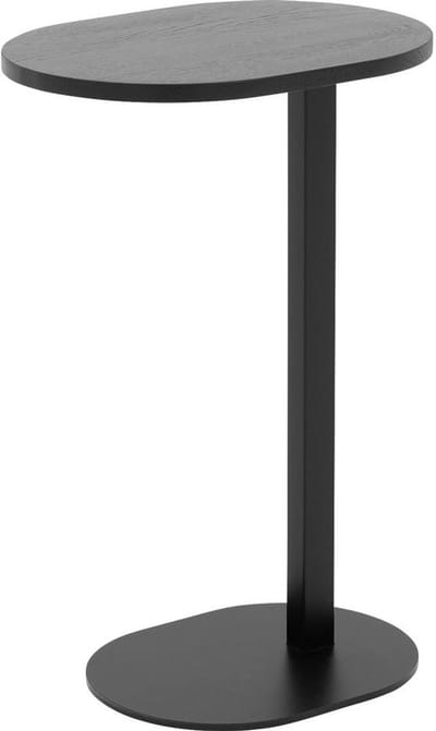 Goossens Oval Bijzettafel - Hout - 43 x 65 x 32 cm - Ovaal - zwart