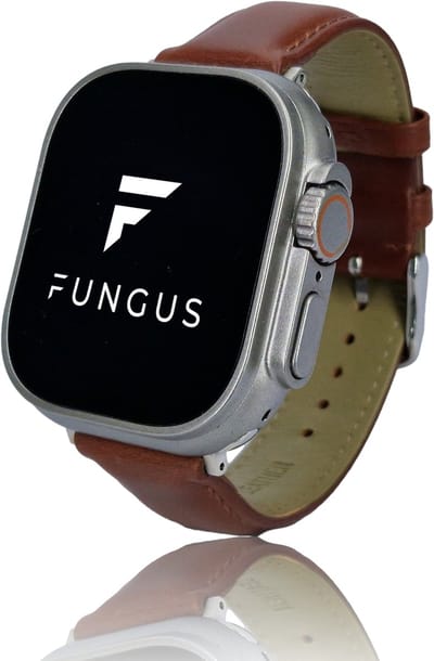 Fungus - Smartwatch bandje - Geschikt voor Apple Watch 38 / 40 / 41 mm - Series 1 2 3 4 5 6 7 8 9 SE iWatch - Leer - Classic - Bruin, zilver connector