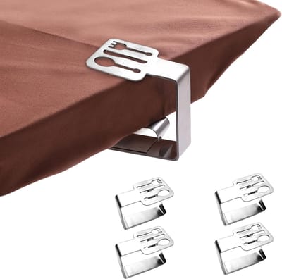 Crrynuo Tafelkleed klemmen - Tafelkleedklemmen RVS - Tafelkleed vastzetten - Tafelklemmen - 4 stuks